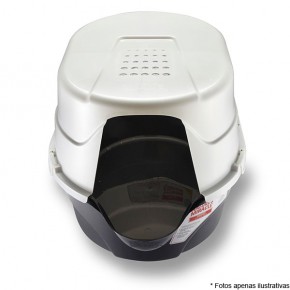 Banheiro p/Gato modelo Oval Hooded para multiplos gatos